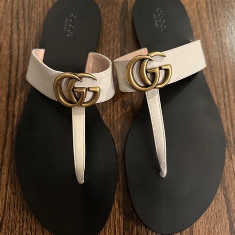 gold guccie marmont thong sandals|gucci marmont leather thong sandals.